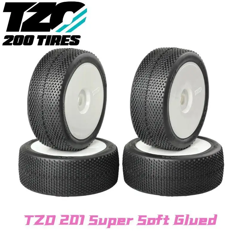 TZO Banden TZ201 1/8 RC Buggy Ultra Super Zachte Gelijmd 4 ST Kleine Pin Vierkante Lug Band Fit Iets Dusty Track Voor AE KYOSHO Mugen
