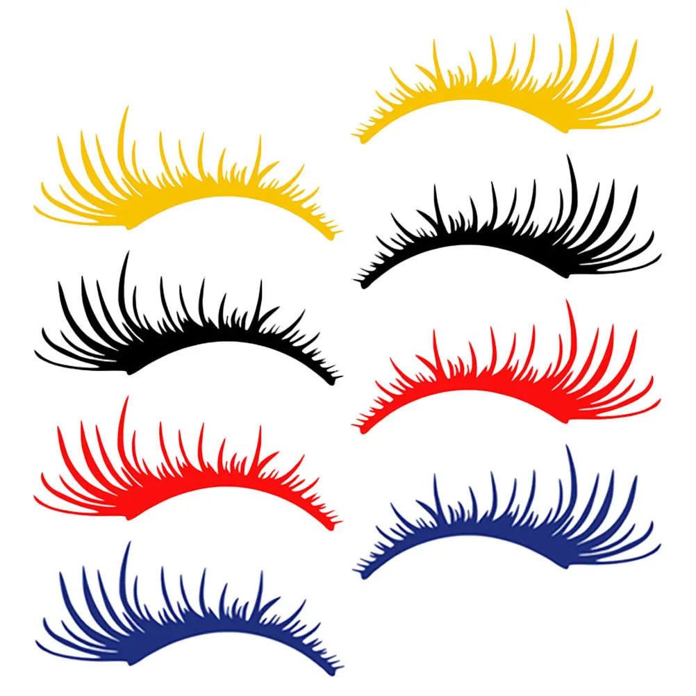 4 أزواج من شارات رموش السيارة للمصابيح الأمامية بألوان زاهية عصرية ومتينة وآمنة وبسيطة تركيب رموش السيارة للمصابيح الأمامية #1