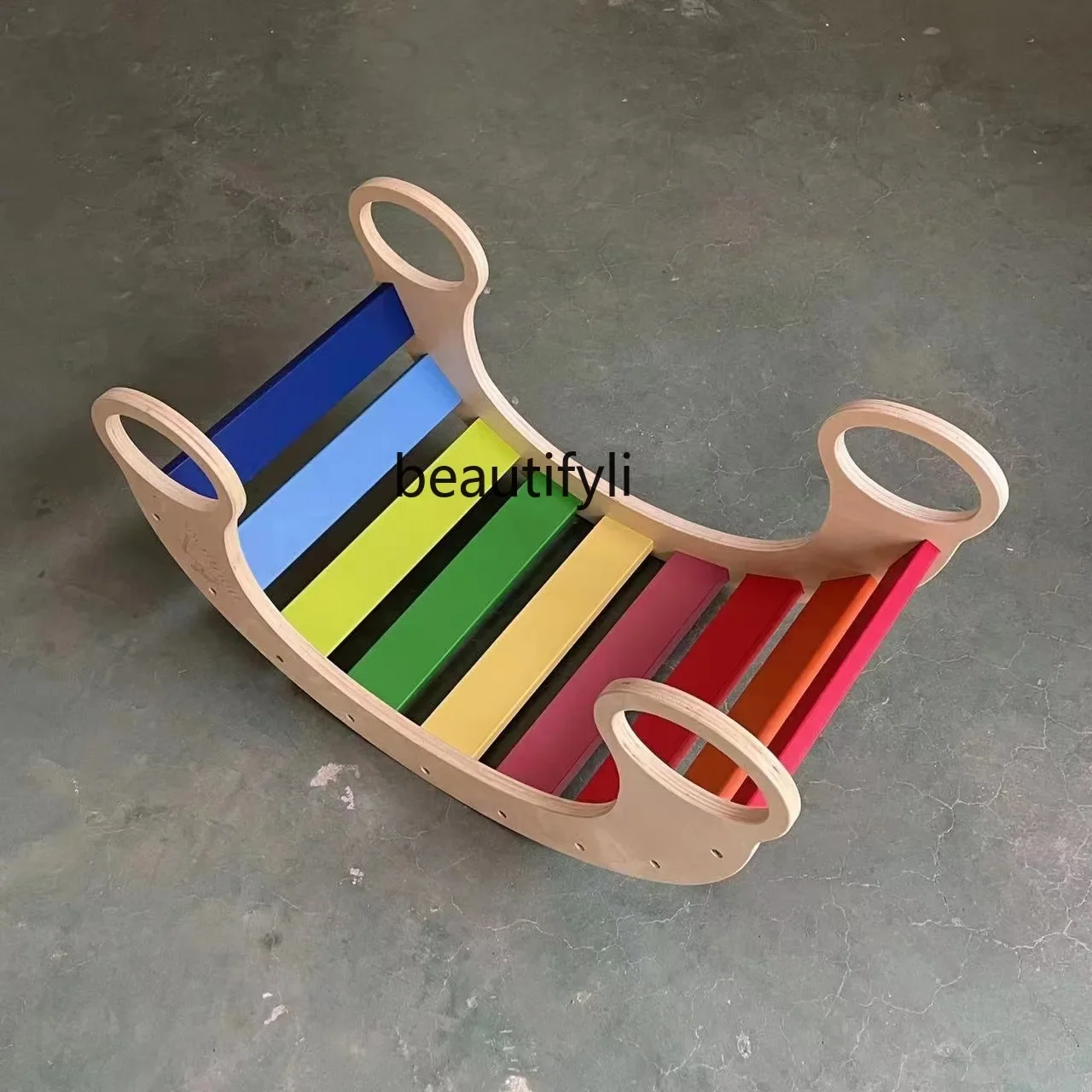 Wooden children's multi-functional rocking chair swinging climbing interactive physical training kindergarten