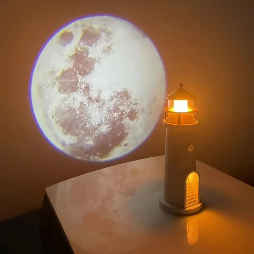 Soft Ambient Light Moon Night Light Premium Smooth Material Compact Design Projection Night Light Delicate Light Patterns