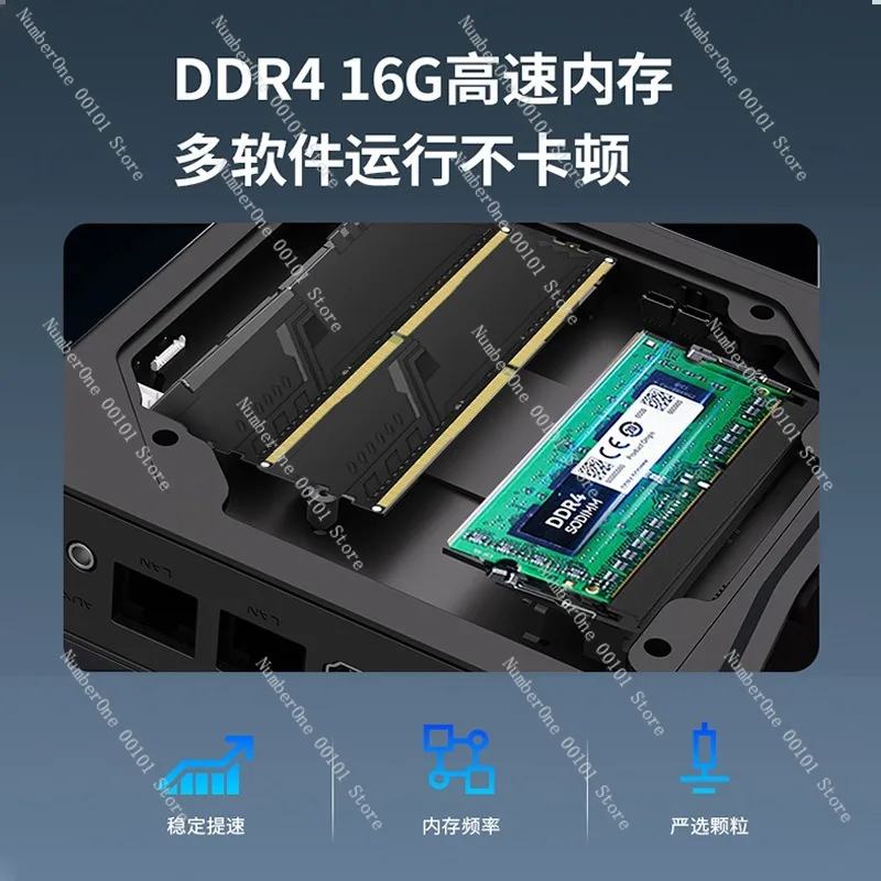 كمبيوتر صغير مع شاشة عرض ذكية لدرجة الحرارة، كمبيوتر مكتبي منزلي صامت مدمج للدراسة والمكتب واستخدام الوسائط #4