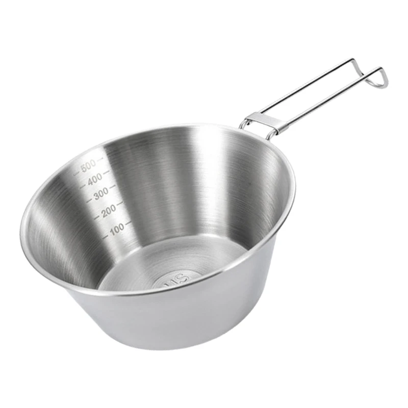 Y1UB Outdoor 304Stainless Steel Folding Bowl Picnics Bowl Rice Bowl for Barbecue