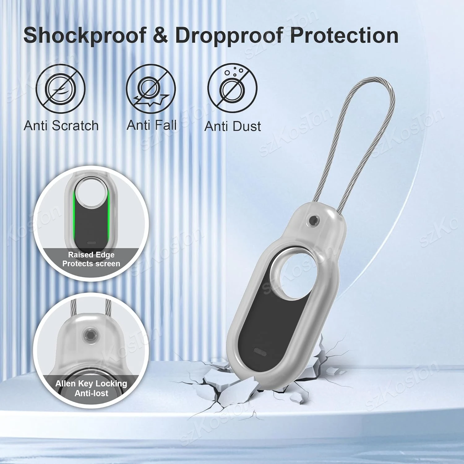 Чехол с безопасным замком для Samsung Galaxy SmartTag2 с прочным проводом, чехол-держатель GPS-трекера для ключей Smart Tag2, кошелька, багажа