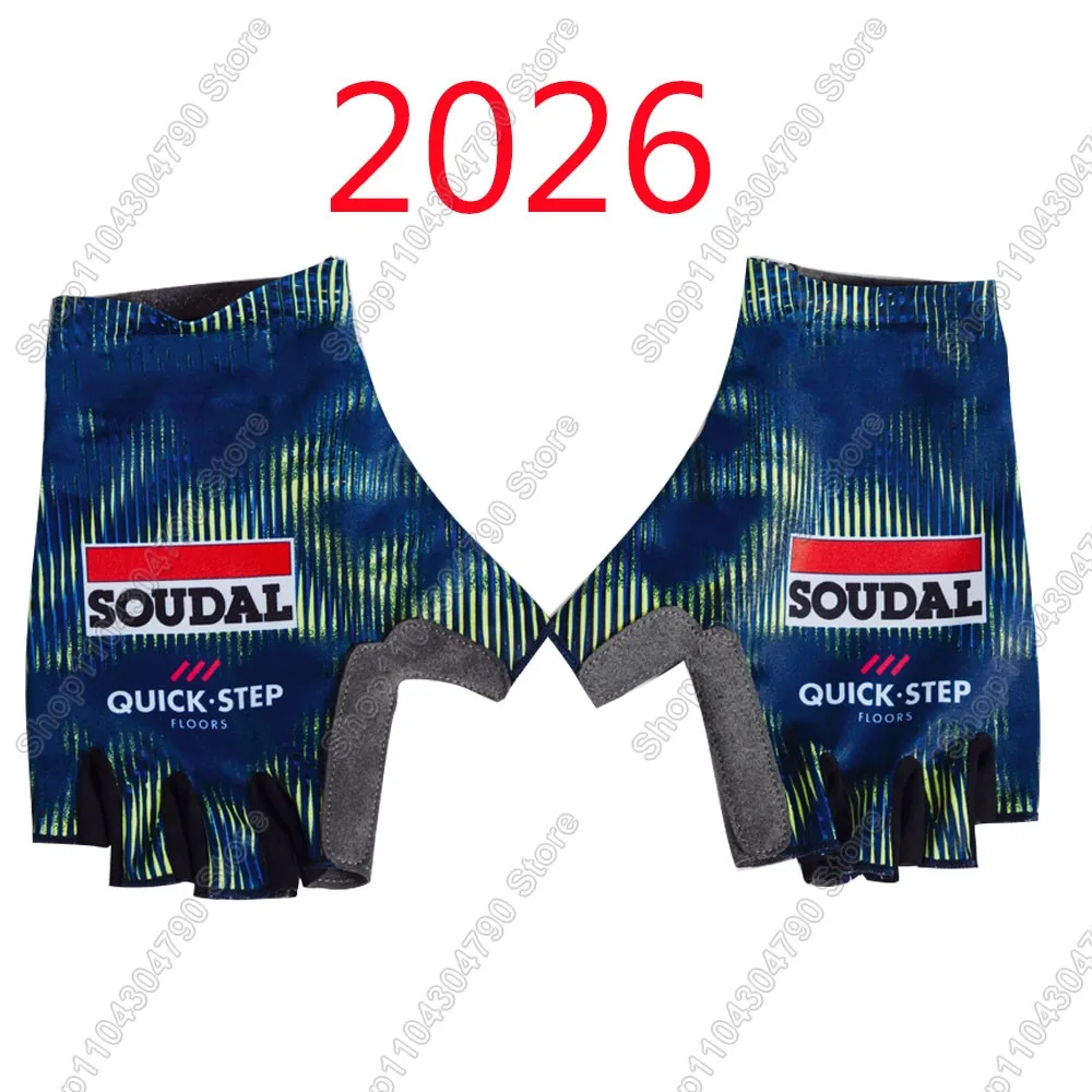 

France Tour Soudal Quick Step 2026 Cycling Gloves Bicycle Gel Half Finger Gloves One Pair Size Guante Ciclismo Gant