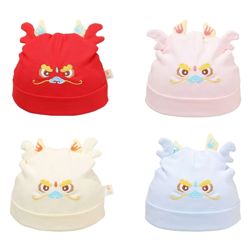 Hat Embroidery Dragon Baby Hat Spring Bonnet Caps Soft Breathable Hat for Baby Child Newborn Girl 0-3 Month