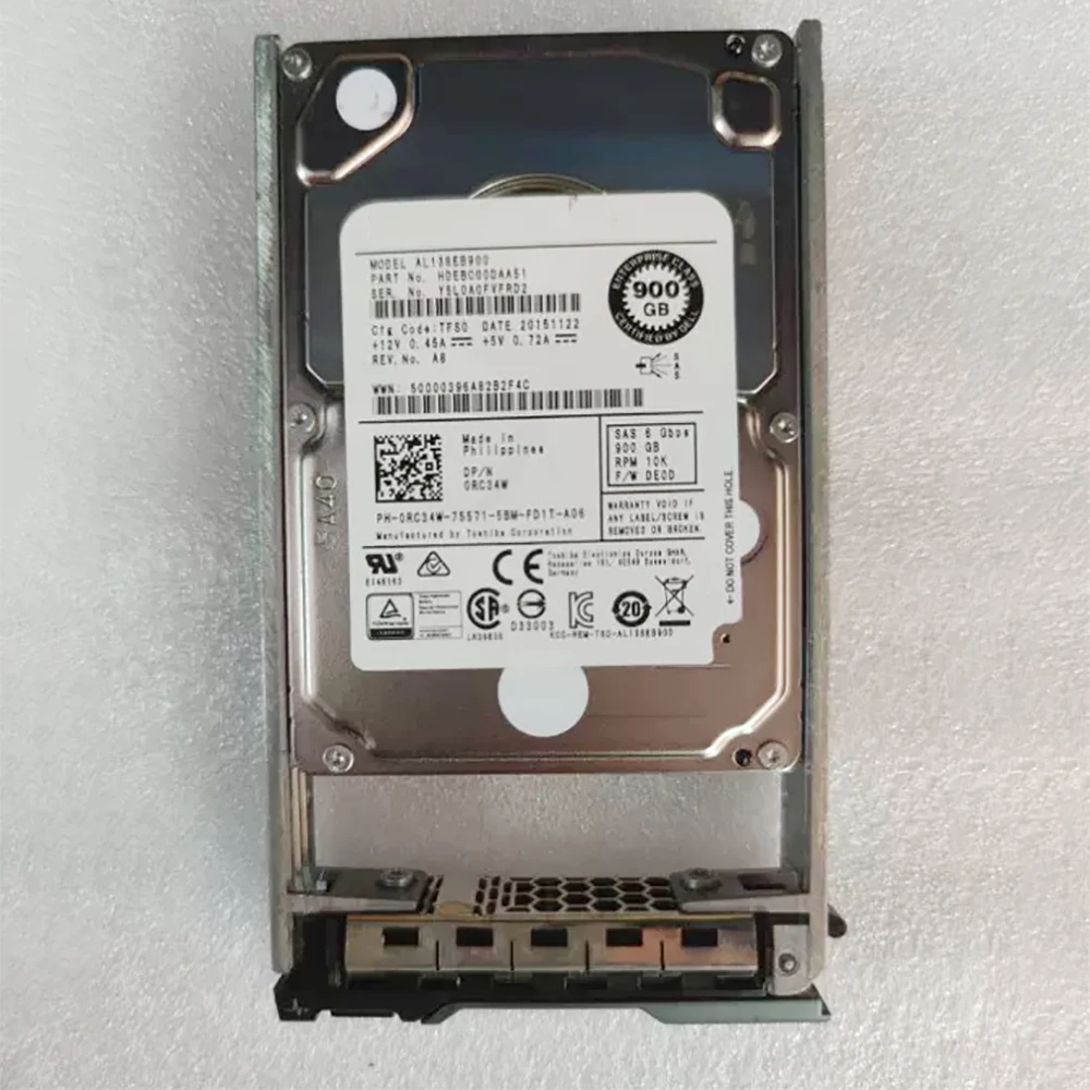 For DELL 0RC34W 900G SAS HDD 10K 6Gb 2.5'' Server Hard Drive AL13SEB900