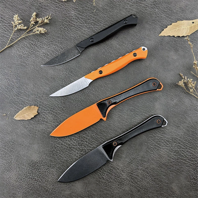 BM 15700 / 15201 Fixed Blade Knife CPM-154 Blade Santoprene Handle Durable Outdoor Camping EDC Hiking Multitool Straight Knives