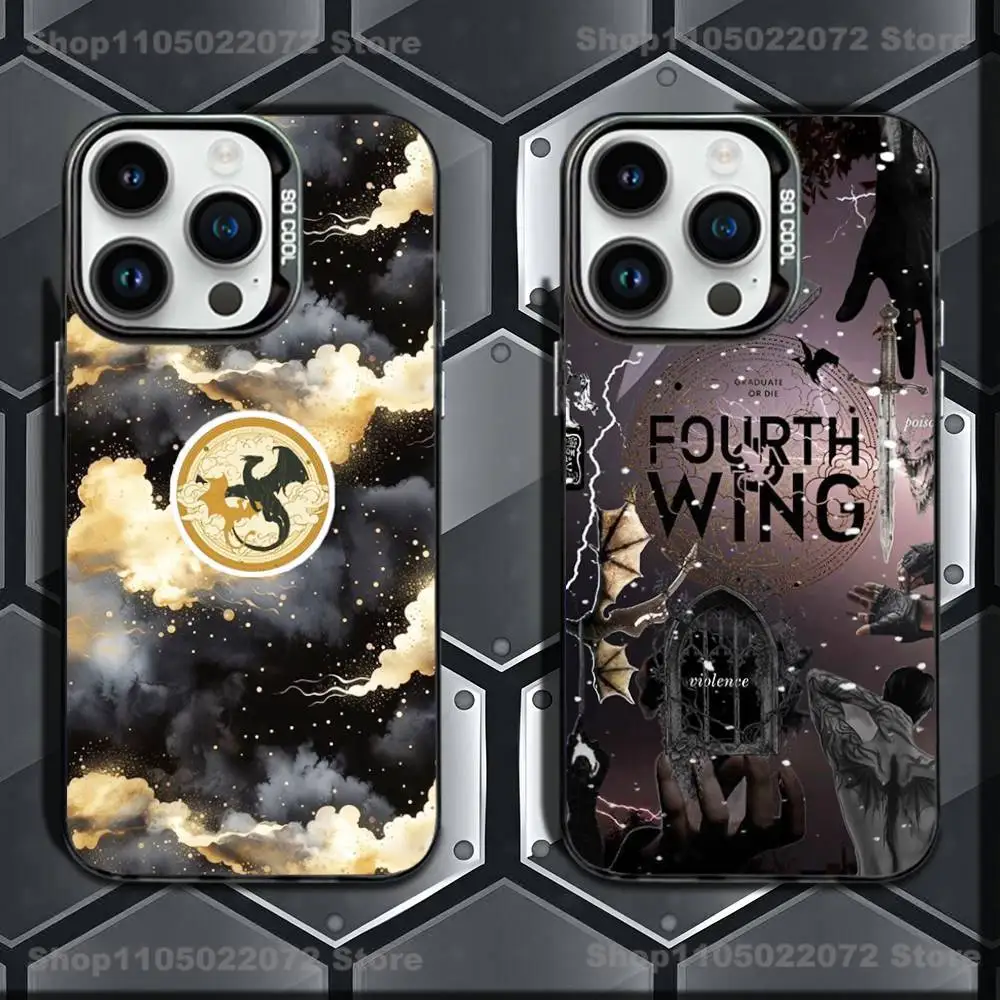 

F-Fourth W-Wing Dragon Phone Case For iPhone 16,15,14,13,12,11,Mini,Pro,E,MAX Black Candy Matte Shockproof Cover