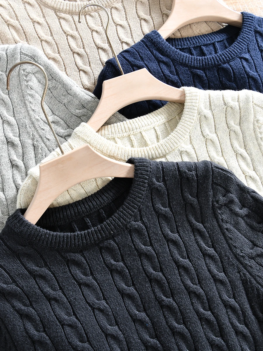 Italian Style Knitted Cotton Half Sleeve Sweater Men's Casual round Neck Spring Autumn Fashionable T-Shirt Youth  Style
