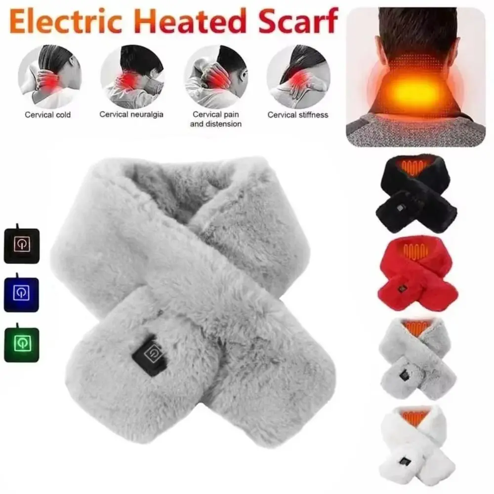 Gifts 3-level Heated Heated Neck Scarf Autumn Winter Neck Protection USB Charging Shawl Velvet Heating Neck Cover