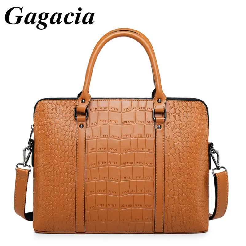 GAGACIA Women's Leather Briefcases Business Handbags For Woman Office Bags Work Shoulder Computer Laptop Bag New 2024 Briefcase