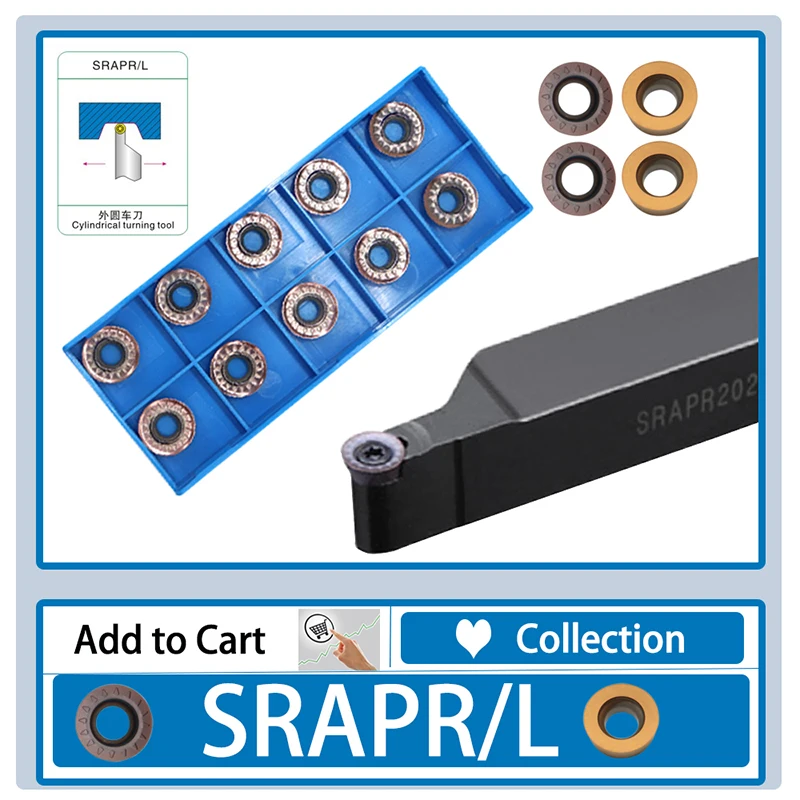 

1PCS SRAPR1616H08 SRAPR2020K10 SRAPR2020K12 External Turning Tool Holder SRAPR CNC Lathe Tools For RPMT1204 Lathe Accessories