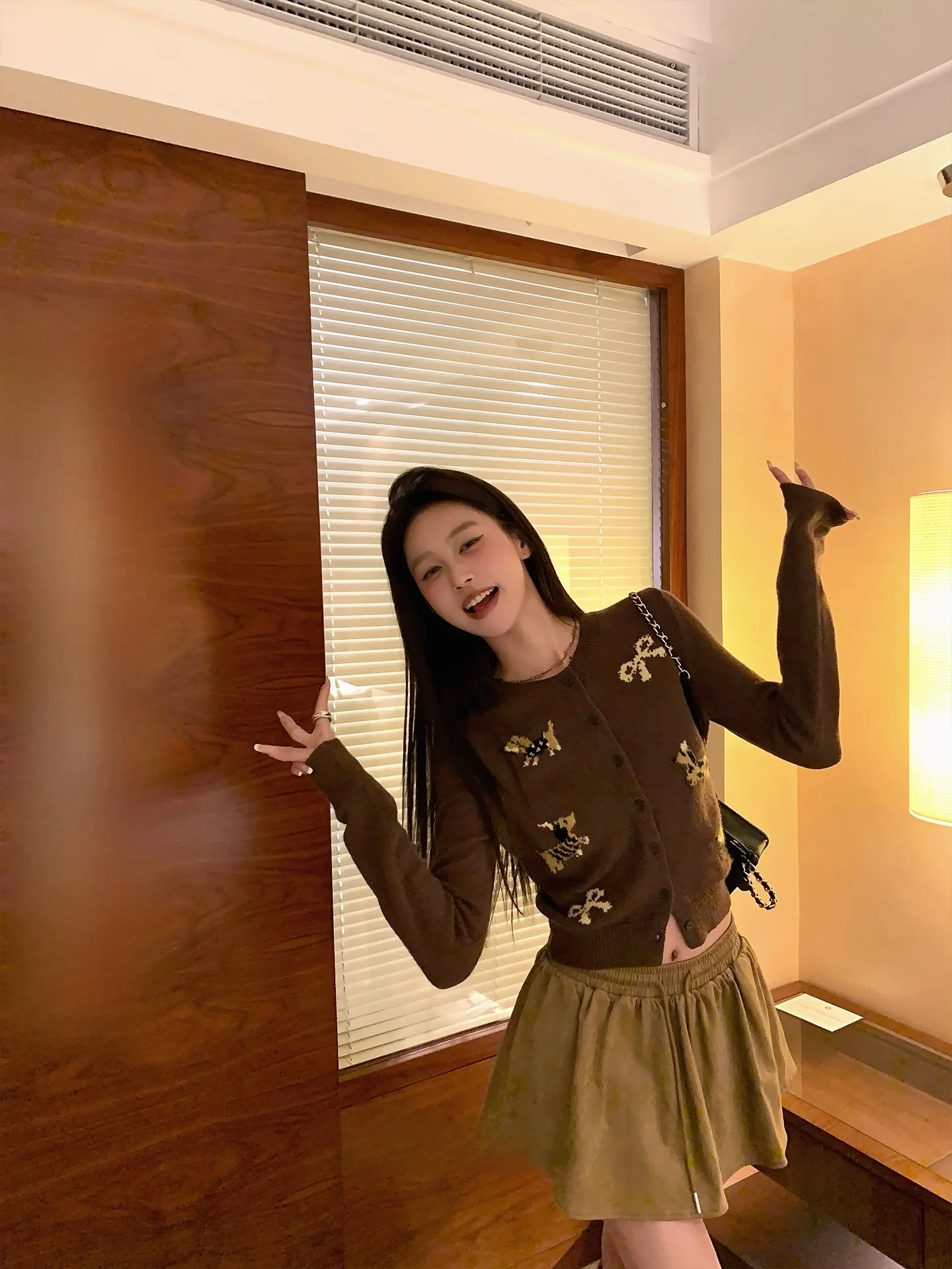 

Очаровательный вязаный свитер с собачьим принтом в винтажном стиле от 23TH ALTER, женская модная одежда из смеси полиэстера и нейлона.