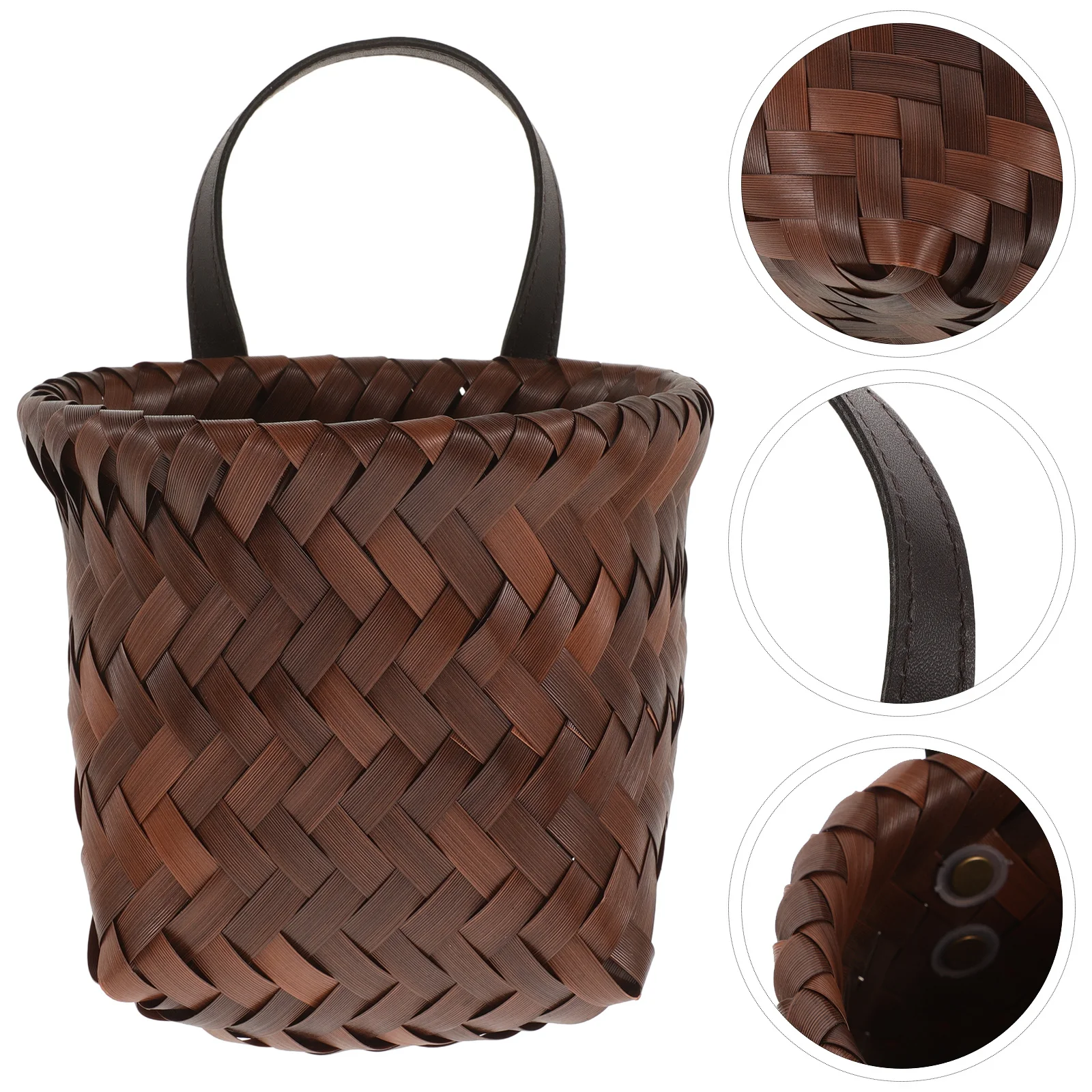 

Hanging Wall Storage Basket Woven Organizer Rustic Kitchen Basket for Ginger Garlic Fruit Vegetable Storage Woven Wall Baskets