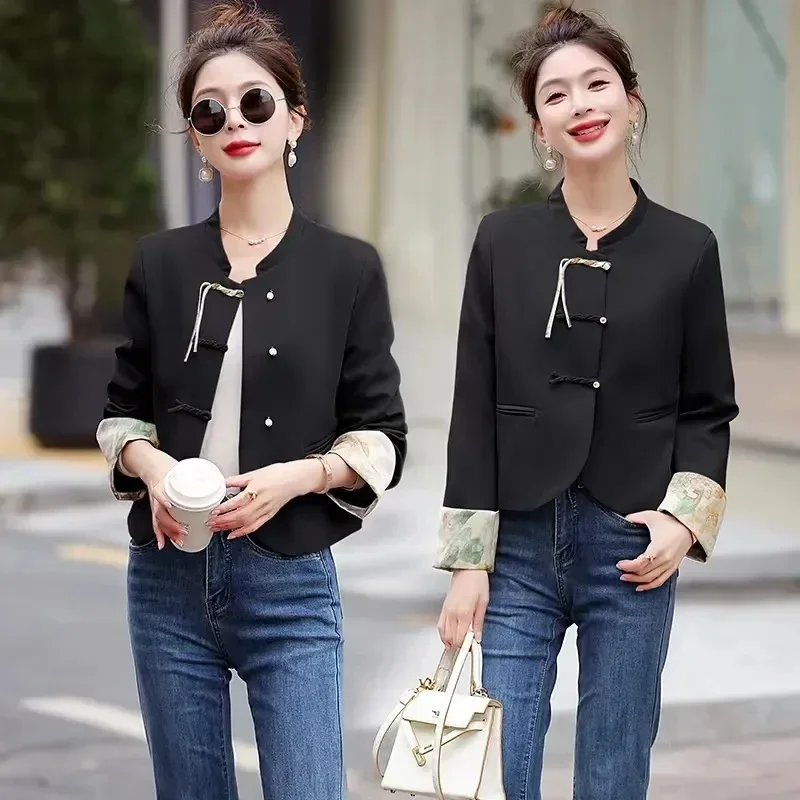 Pop Pop 2024 Spring New Chinese Casual Button Coat For Women's Small Fragrant Style, Age Reducing Temperament, Small Stature, Sh
