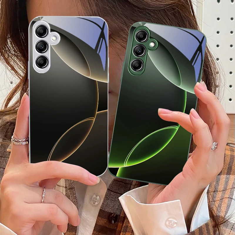 

Geometric Semicircle For Samsung Galaxy A14 4G 20 30 52 20S 21S 22 A32 33 34 42 50 51 53 54 70 71 72 73 5G Glass Phone Case