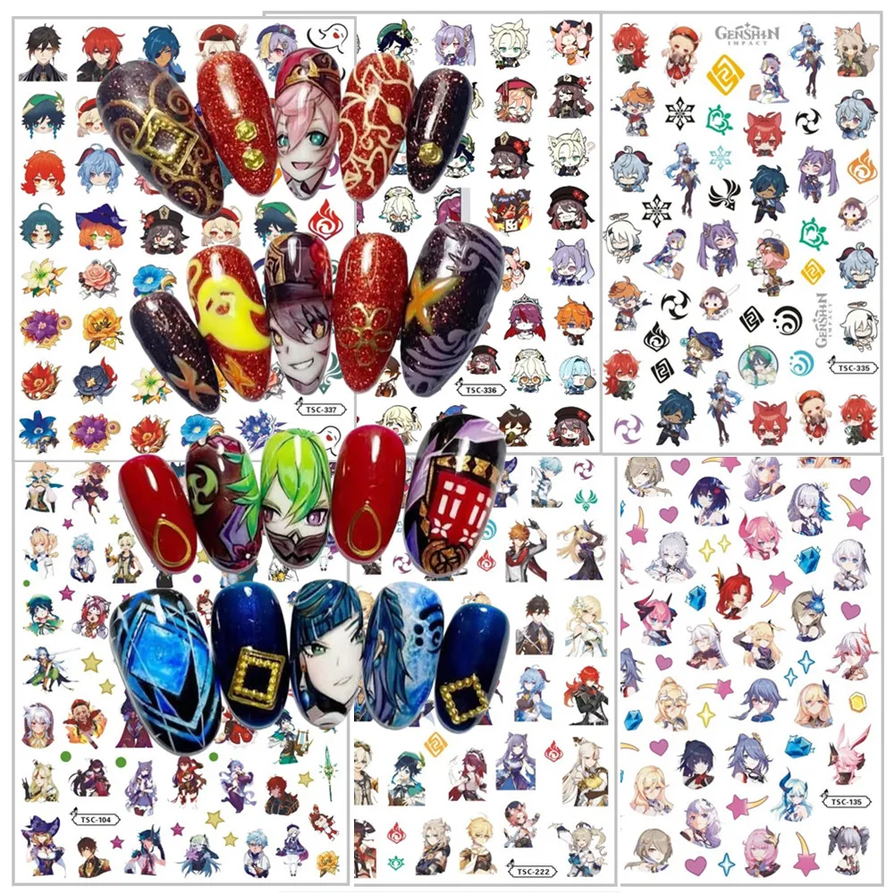 

TSC-336 Genshin Impact‌ Anime 3d nail art sticker stamp decal nail slider nail decor