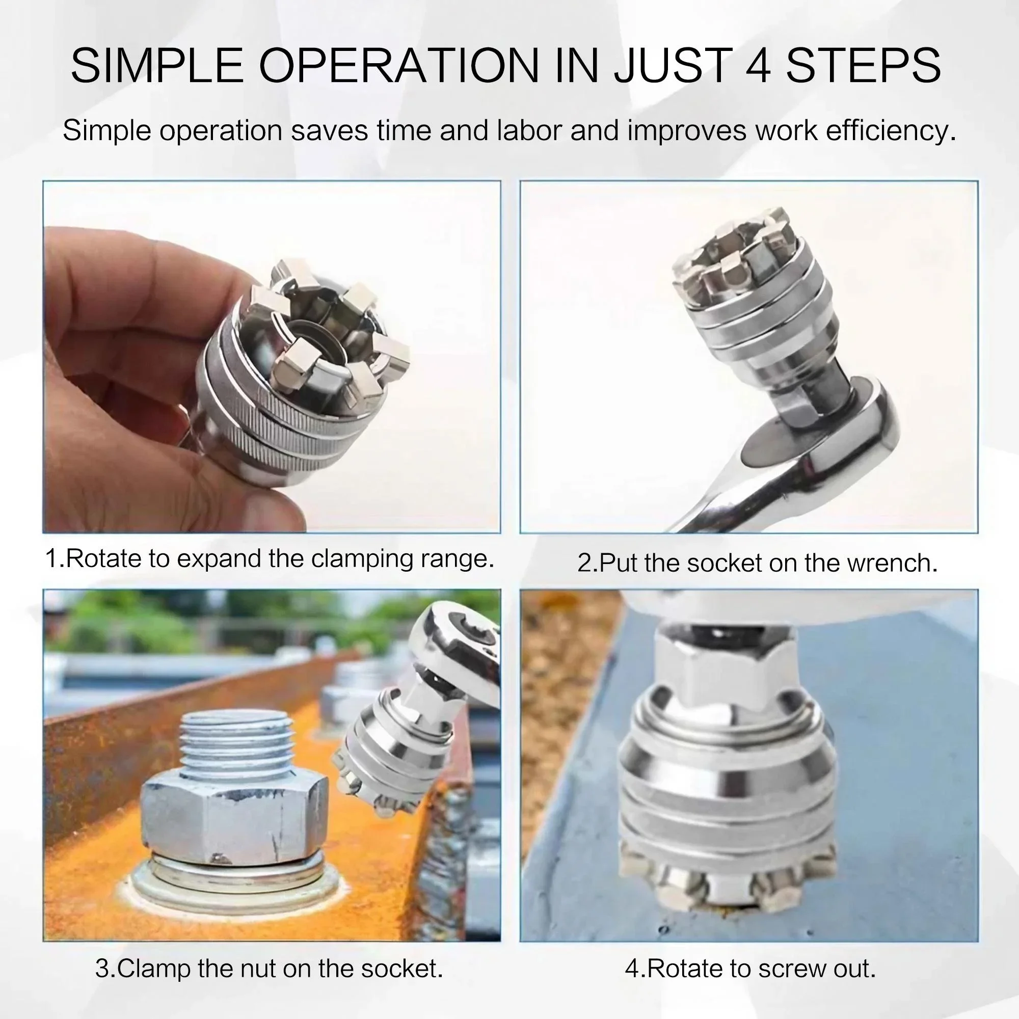 Multi-purpose wrench socket adjustable socket chrome steel 10-19mm adjustable hexagonal wrench socket universal socket