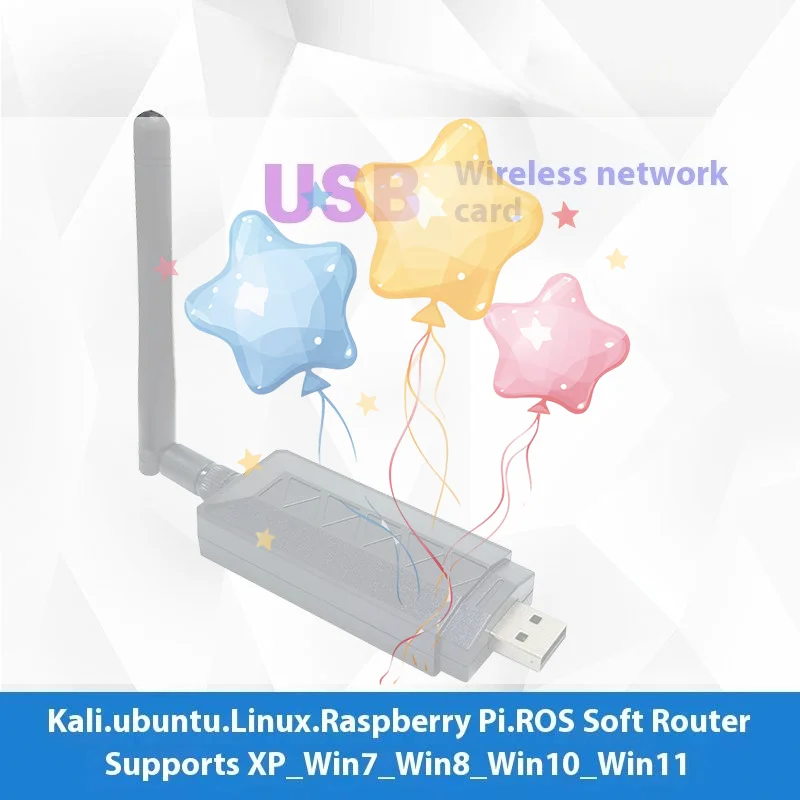 

1Pcs 2DBi WiFi Antenna Network Card Atheros AR9271 802.11n 150Mbps Wireless USB WiFi Adapter For Windows 7/8/10 Kali Linux