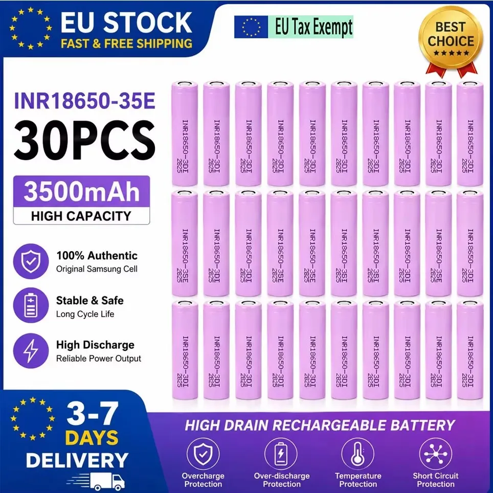 Image of Der neue INR18650-35E 3500mAh Lithium-Ionen-Akku, der 2026 auf den Markt gebracht wurde, hat eine Dauerentladung von 25A und ist für verschiedene kleine Elektrowerkzeuge geeignet.