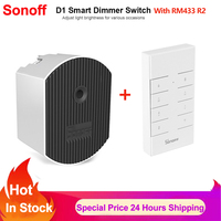 Sonoff D1 Smart Dimmer Switch With RM433 R2 Wifi Wireless Smart Timer DIY Switch Via Ewelink App  Work with Alexa Google Home