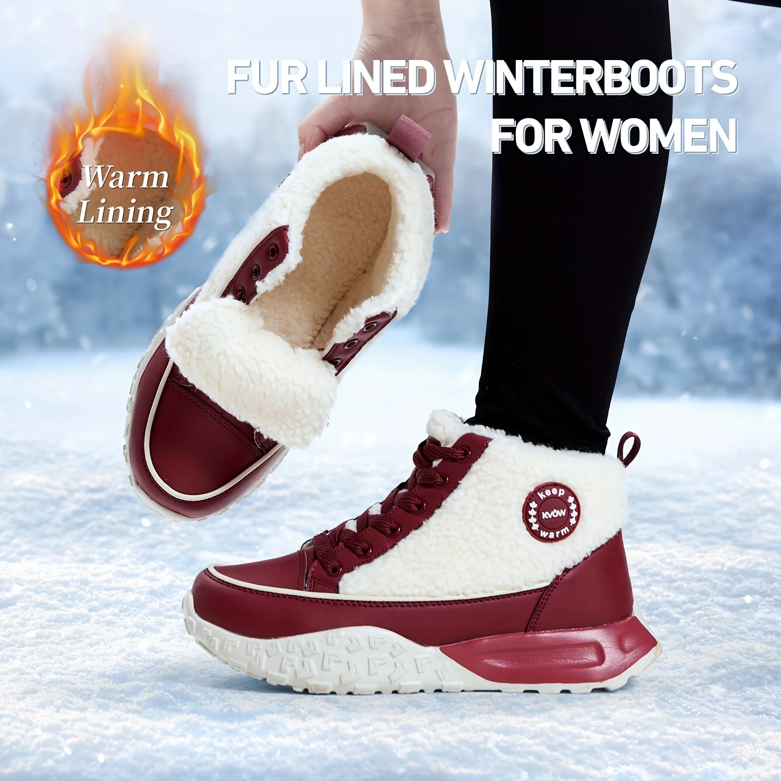 

High Quality Women'S Snow Boots | Winter Slip-On Hiking Shoes, Fuzzy Work Boots, Black Ankle Boots, Superfine Fiber Upper and In