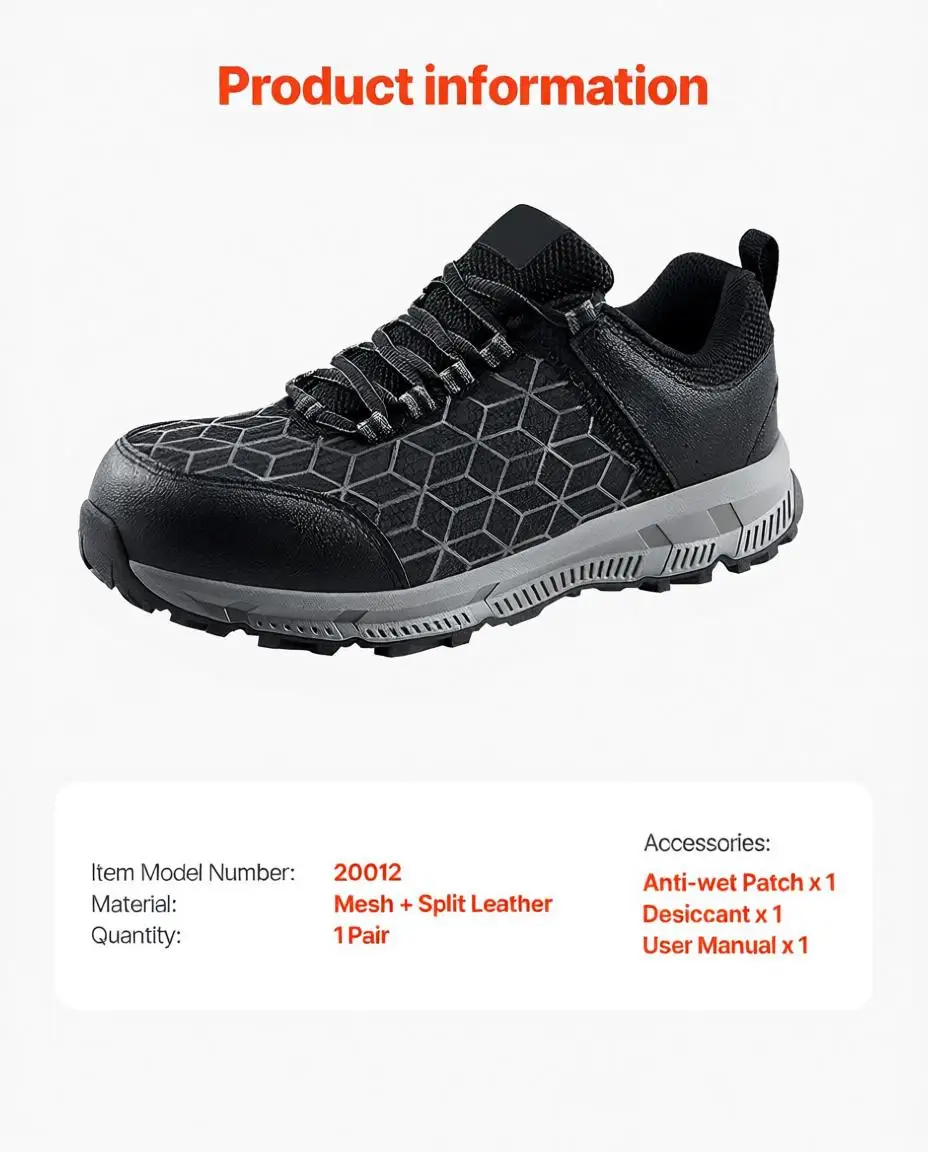 

Мужские защитные кроссовки со стальным носком, размер US 13 Wide, с амортизацией, для спорта и работы, неразрушимые, размер L