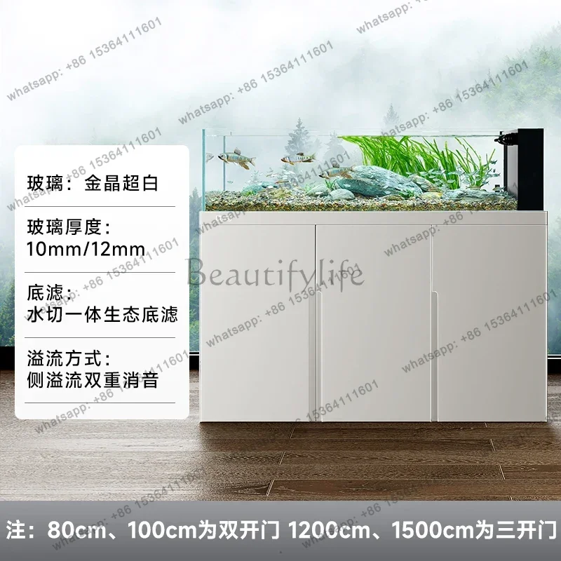 LSnew original ecological wild mining fish tank living room stream tank square tank gold crystal ultra white bottom filter