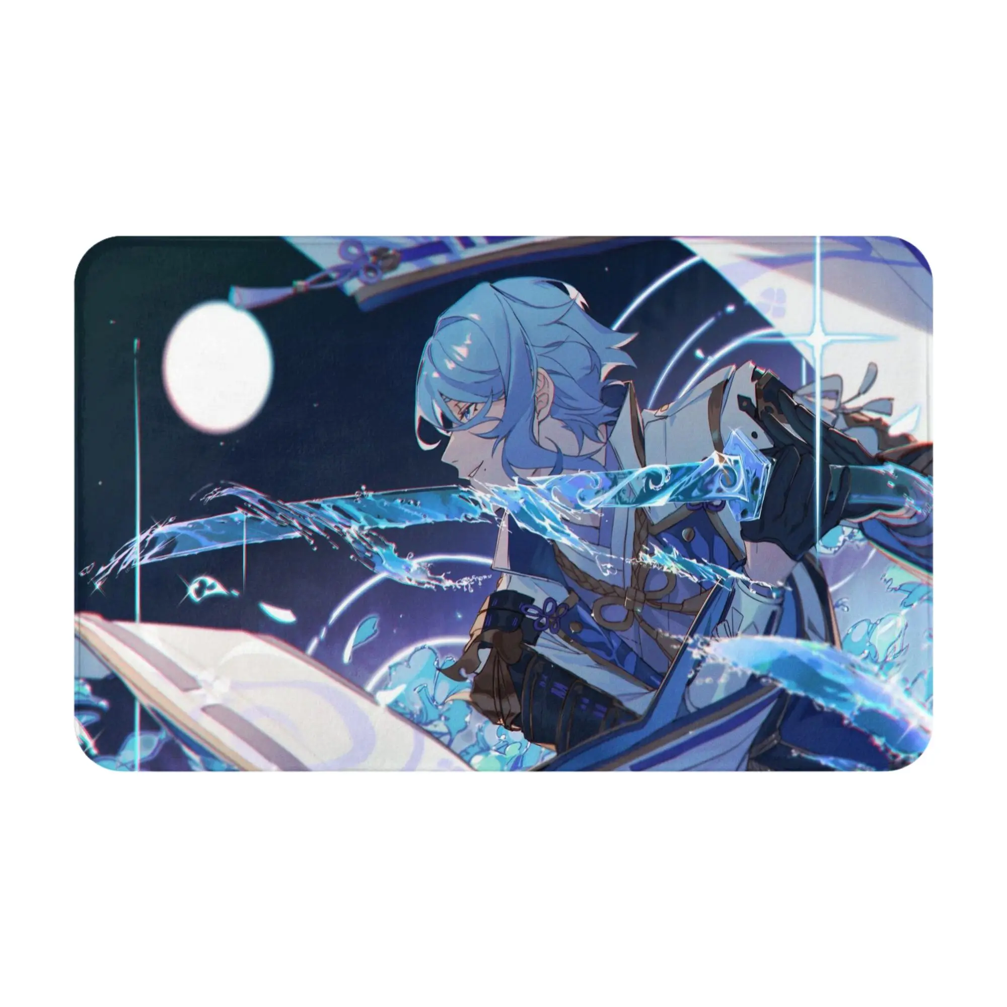 Blue Water Flow Anti-Slip Doormat Living Room Mat Ayato Welcome PatternHomeDecor