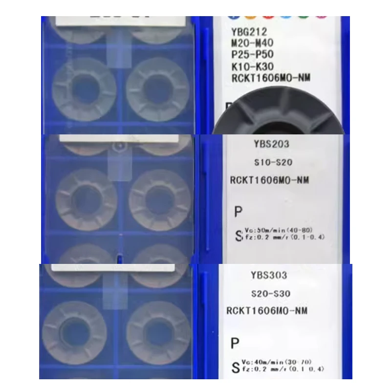 100% Original RCKT1606MO-NM YBS203 YBS303 YBG212 RCKT1606MO-NM YB9320 Lathe Cutter Carbide Milling Inserts RCKT 1606 MO RCKT1606