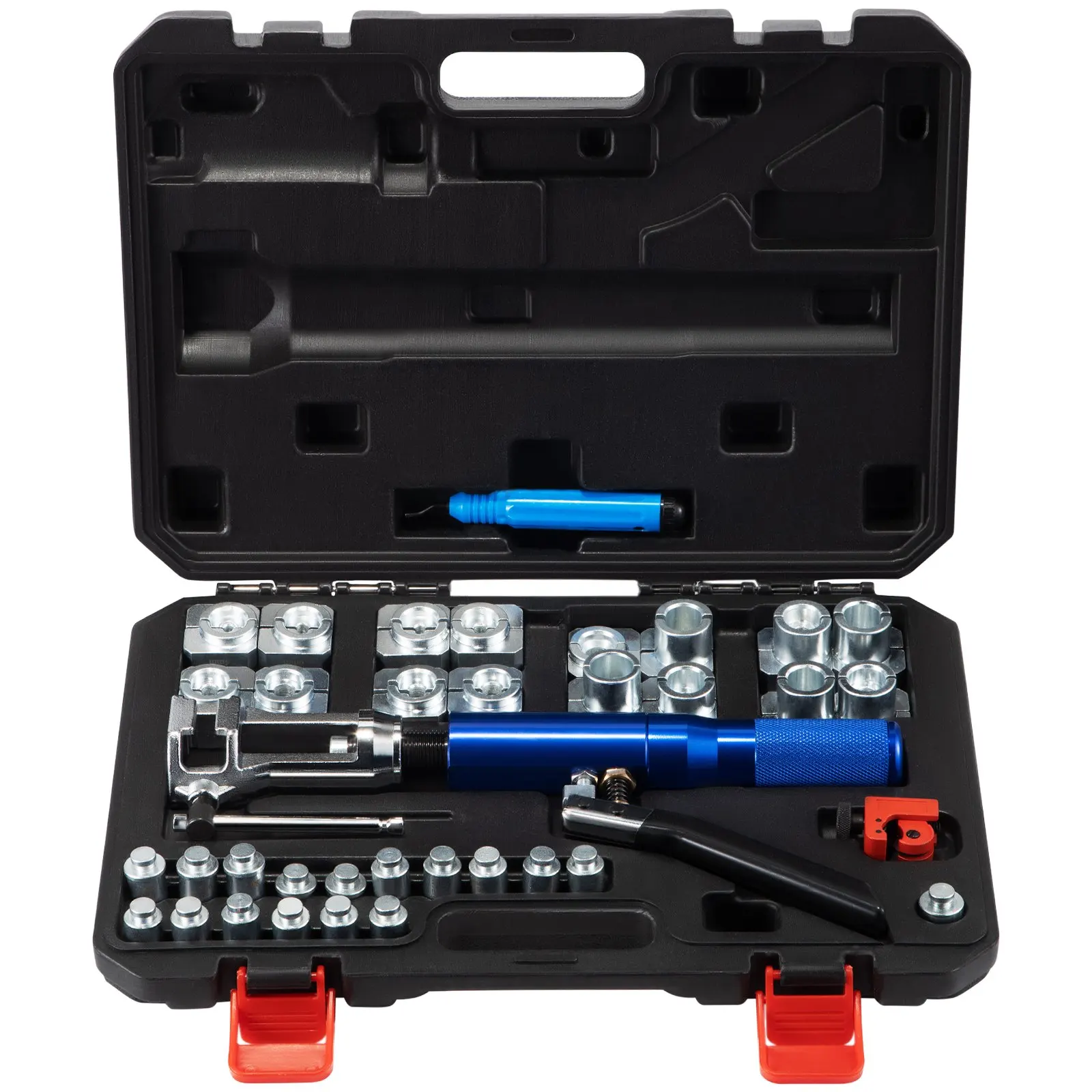 Hydraulic Expanding and Double Flaring Tool Kit 45° Soft HVAC Copper Tube Expander 3/16in to 1/2in Brake Flare Repair Tool