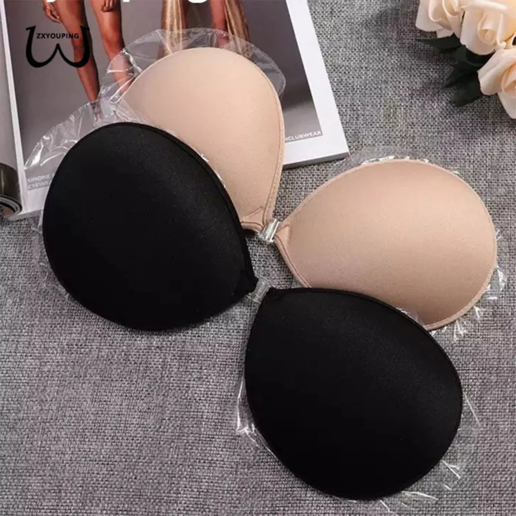 ZXYOUPING Front-Facing Breast Adhesive-Super Adhesive Breast Lifting Bra-Reusable Sexy Strapless Push Up Invisible Silicone Adhe