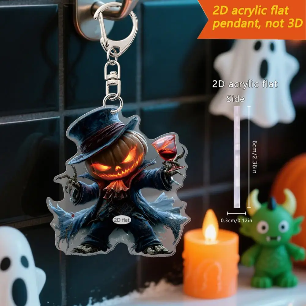 Novelty Car Decoration Spooky Pumpkin Man Car Mirror Hanging Decoration Halloween Keychain Pendant Set for Auto for Christmas