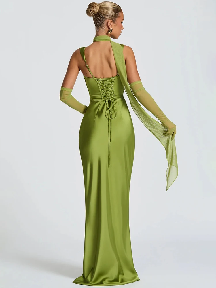pink and green dress for wedding guest Ever-Pretty Chiffon Ruffle Sleeve A-Line Midi Dress main image 1