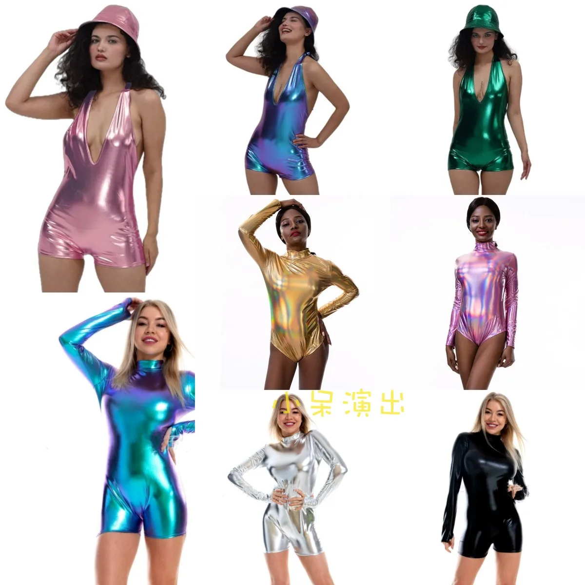 Deep V Ne Strapl Bal Sexy Slim Fit Hip Lifting Long Sve Zipper Faux Leather Fabric Spring 2026 Women's...