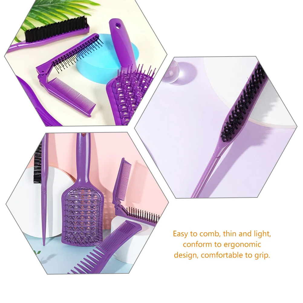 

4Pcs Hairdressing Comb Set ABS Safety Barber Detangling Lightweight Ergonomic Design For Hair Cutting Styling Salon Use
