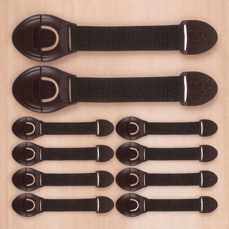 12 قطعة قفل أمان أشرطة قماش متعددة الوظائف الطفل برهان خزانة درج الثلاجة نافذة أقفال الأبواب أقفال أمان طفل صغير