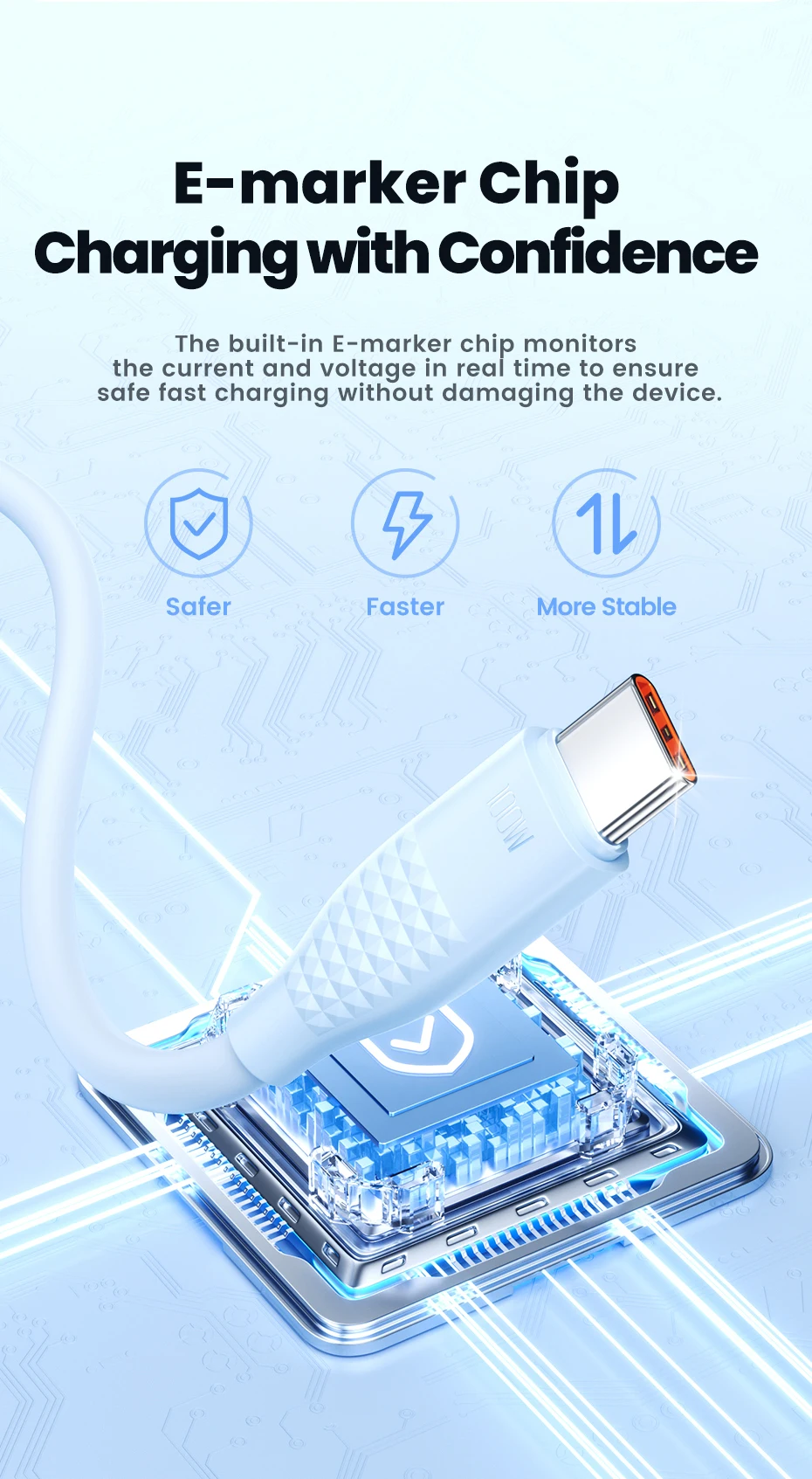 Toocki 100W/60W PD Fast Charging USB C to USB C Cable 1M 1/2/3/5Pcs Colorful TPE Type C Cable for iPhone Xiaomi Huawei Samsung
