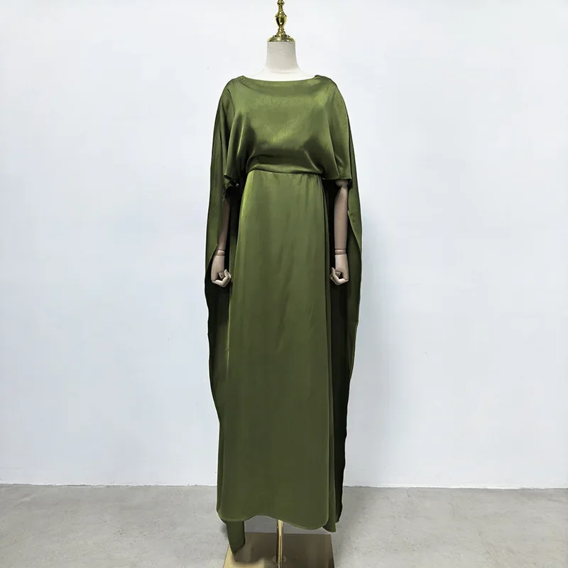 

Fashion Deep V Back Hidden Zipper High Waist Gown Vintage Ruched Olive Green Satin Maxi Long Wedding Guest Party Cocktail Dress