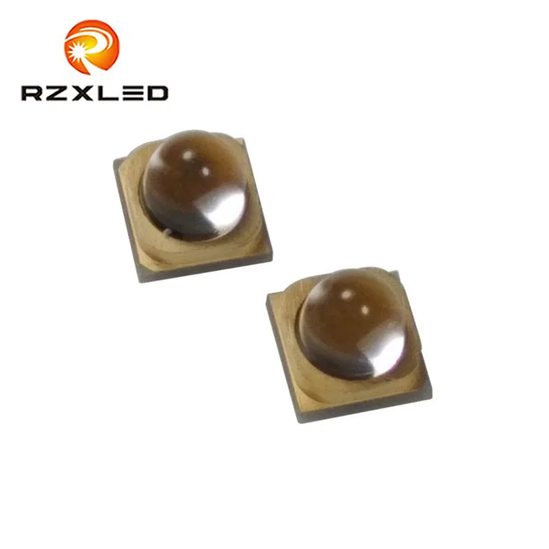 50PCS/Lot Quartz Lens 5W High Power 400nm 395nm  405nm 410nm UVA LED Ceramic 3535package 3.6V Diodes