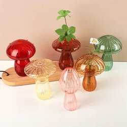 Mushroom Glass Flower Vase Flower Bottle Vase for Decoration Plant Pot Hydroponic Terrarium Vases for Flowers Room Decor Ваза
