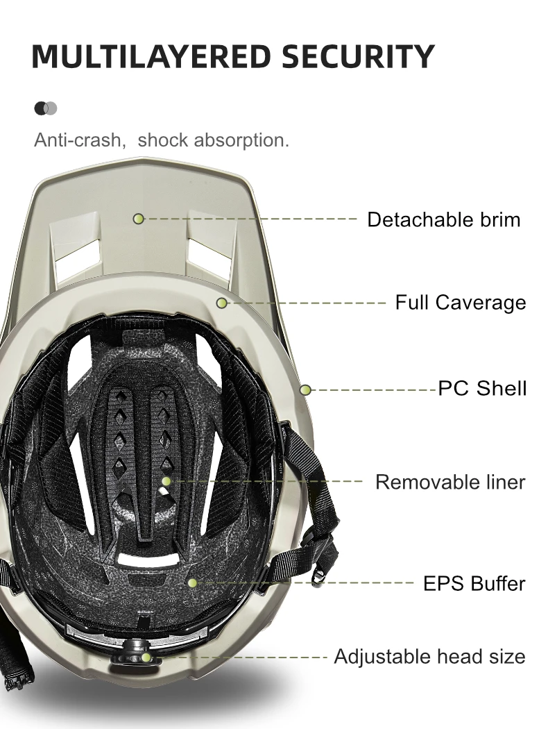 BATFOX 2025 Premium MTB-Fahrradhelm, leicht, bequem, zum Radfahren, herausnehmbare Polsterung, sichere Halteung, Belüftung, Fahrradhelme – Detail 4