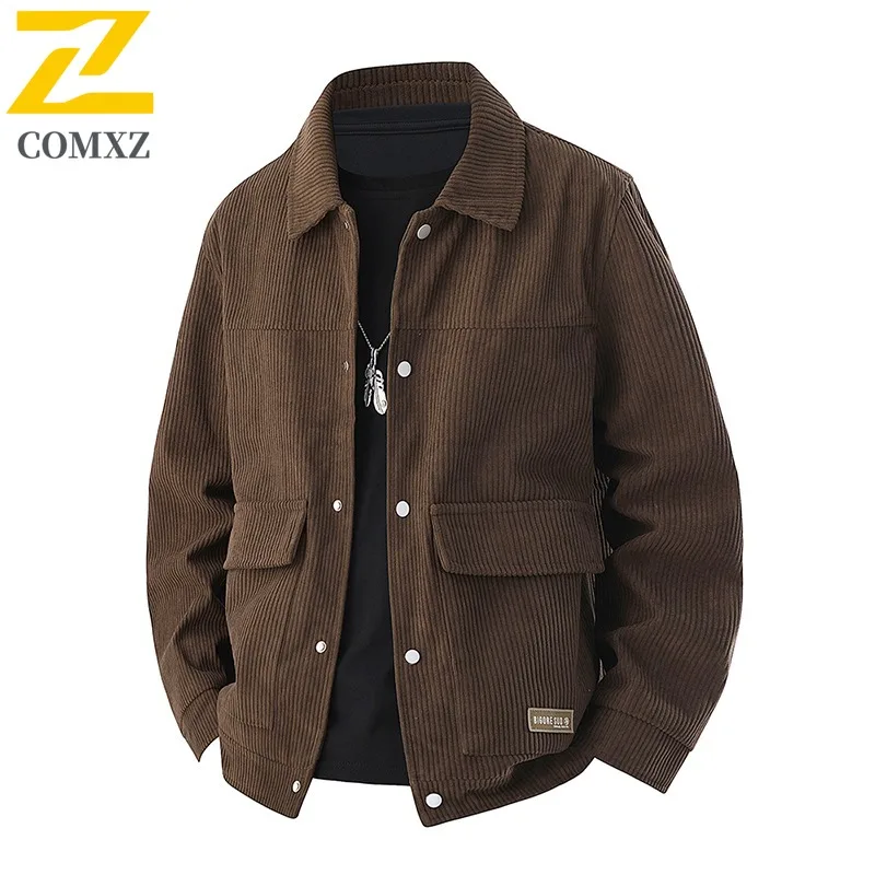 comxz-メンズ-バーシティジャケット-コーデュロイ-ターンダウンカラー-秋-アウトドア-ハイキング-フィッシング-ウィンドブレーカー-ジャケット-2025-カジュアル-通気性コート