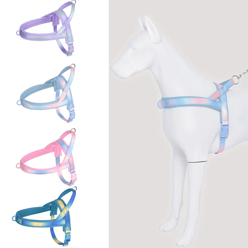 Colete acolchoado macio de arnês, estilo sela, respirável para andar, cão pequeno e médio à prova de explosão, à prova de soco