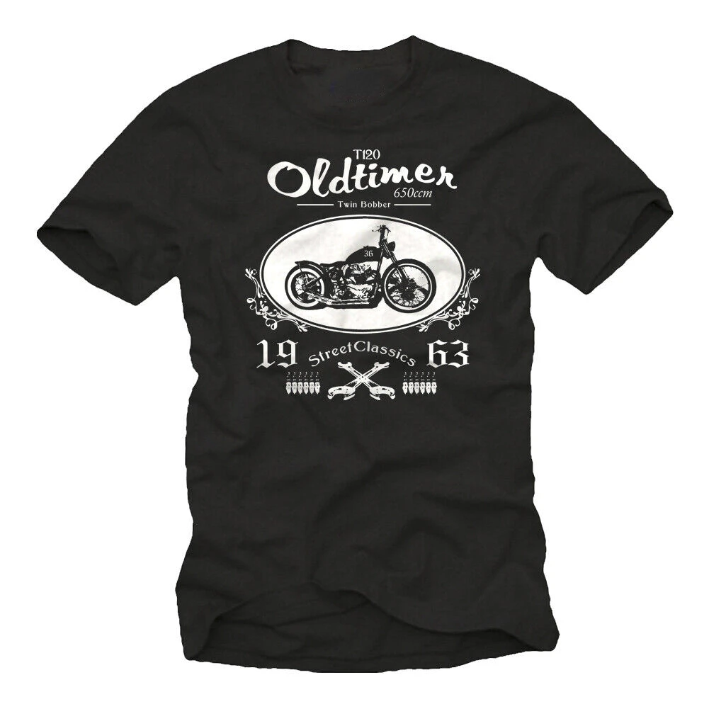 Vintage Biker Custom Chopper Motorcycle T-Shirt 100% Cotton O-Neck Short Sleeve Summer Casual Mens T-shirt Size S-3XL