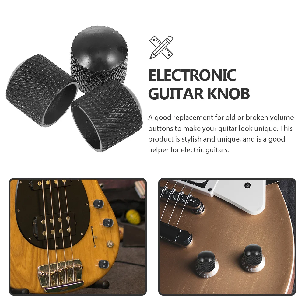 3 قطعة مقبض الغيتار الكهربائي المعدني التحكم في مستوى الصوت للصوت باس استبدال أداة الملحقات مقابض الغيتار التحكم في مستوى الصوت