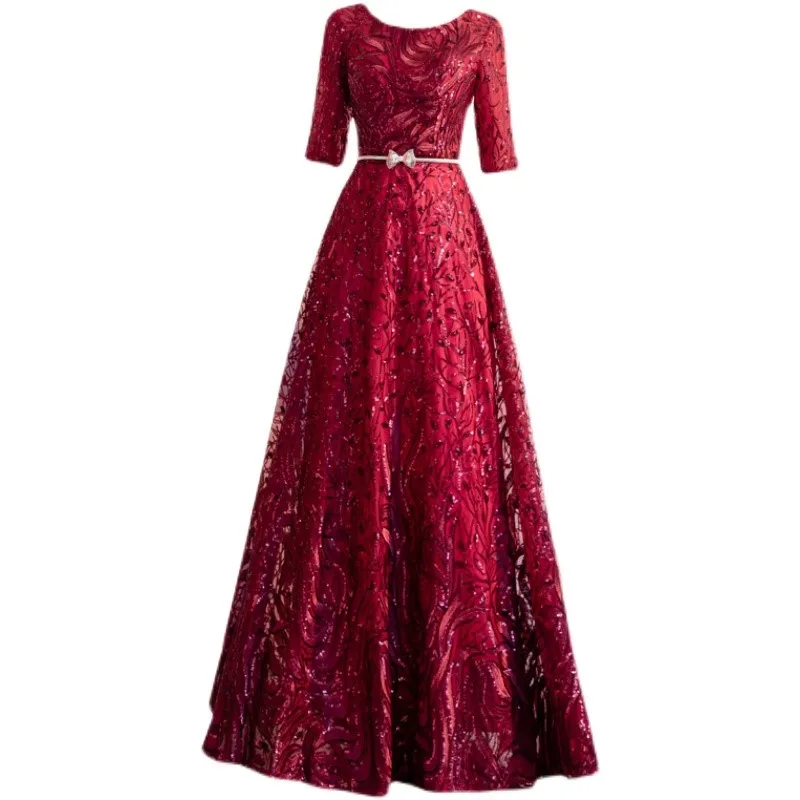 New banquet red adult long host dress