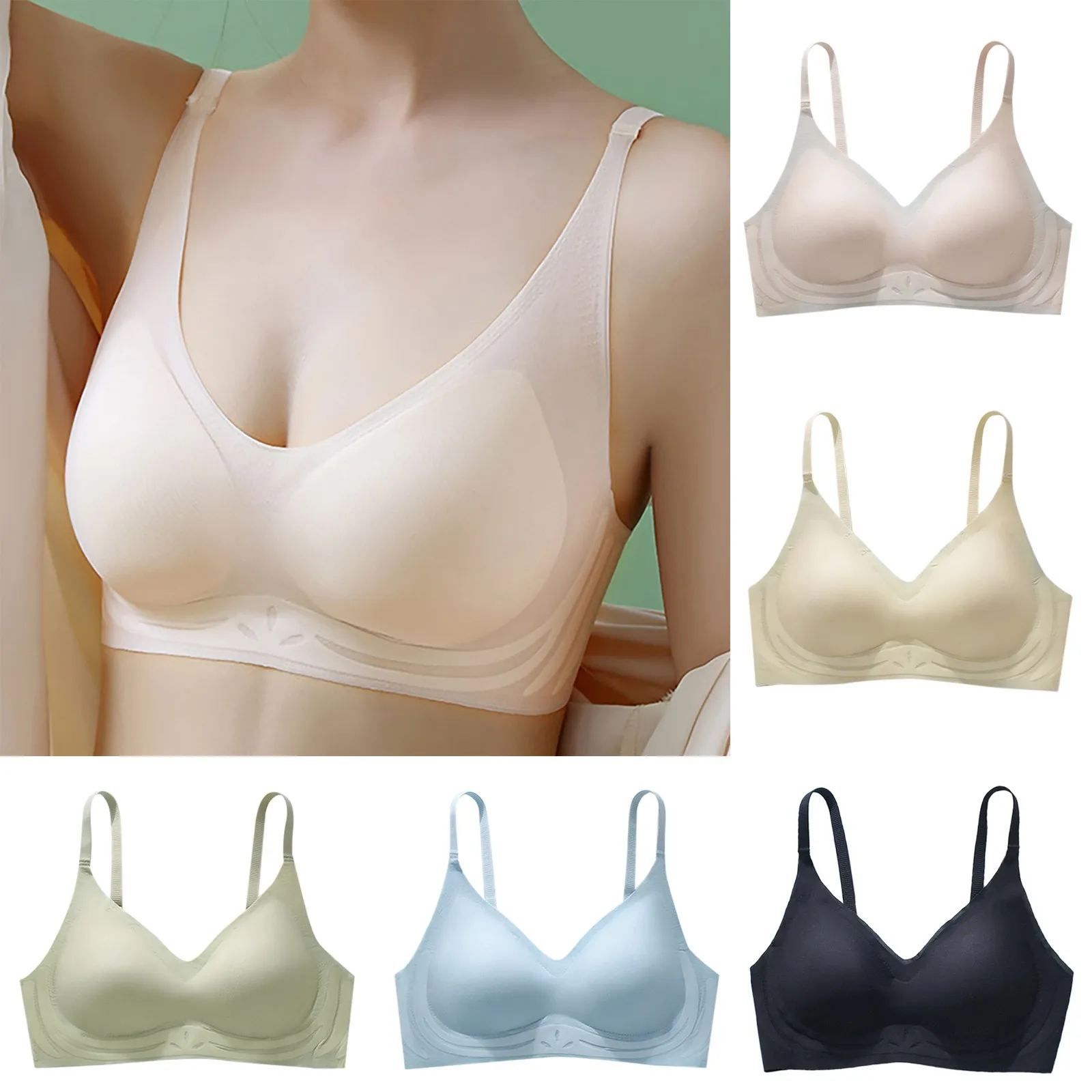 

Seamless Ultra-Thin Ice Silk Bra Women Sexy Push Up Bra Lifting Bra Intimates Wireless Bralette Underwear Air Wireless Brassier