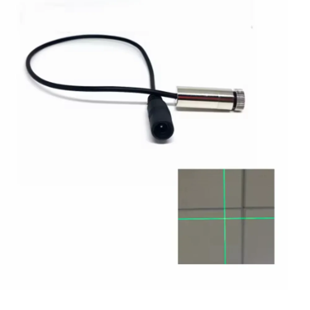 Módulo láser de punto/línea/cruz verde enfocable ajustable 515nm 520nm 10mw-AC + adaptador