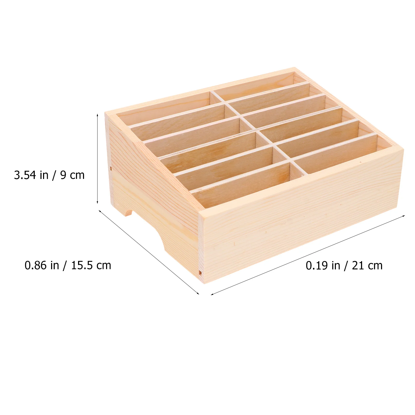 12 Grids Holder Mobile Phone Storage Box Headphone Stand Desktop Rack Wood Organizer